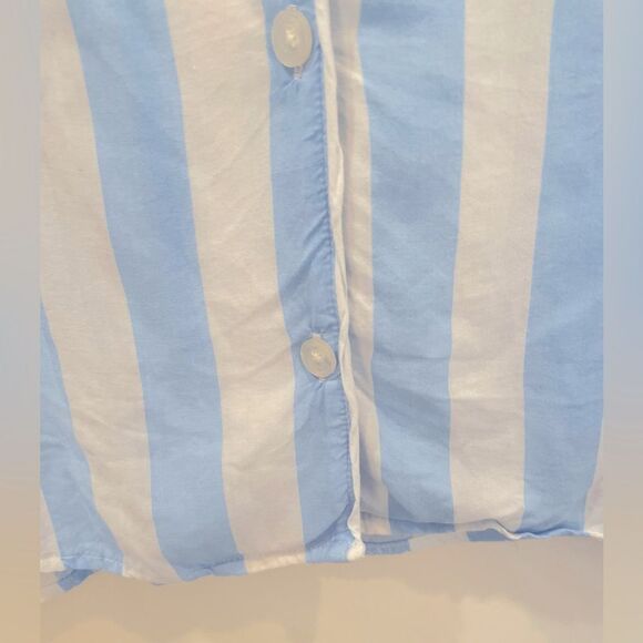 NWOT SHADY LADY SHORT SLEEVE PAJAMA/ LOUNGE TOP BLUE/WHITE STRIPES SIZE LARGE - Picture 6 of 16